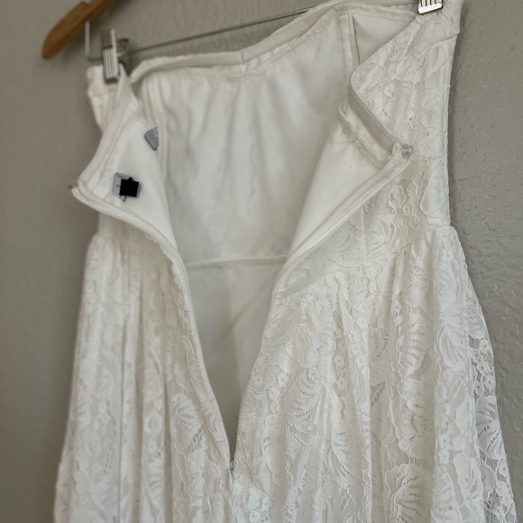 NWOT Curated Charm White Lace Strapless Bustier High-Low Dress - Picture 8 of 8